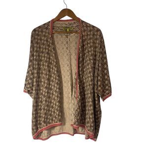 Sigrid Olsen Womens Open Front Cardigan 3/4 Sleeve Size Small